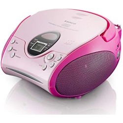 Lenco SCD-24 - Radio CD Enfant - Stéréo - Boombox - Tuner Radio FM - Ttel Storage - 2 x 1,5 W RMS Power - Alimentation Secteur e