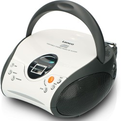 Lenco SCD-24 SCD24 - Lecteur CD pour enfants - Radio CD - Système stéréo - Boombox - Tuner radio FM - Mémoire de piste - Aliment