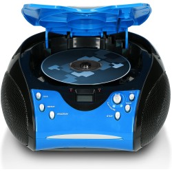 Lenco Radio Lecteur CD SCD-24 pour Enfant Chaîne Stéréo Prise Casque Aux in - Écran LCD - Batterie et Alimentation électrique - 
