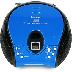 Lenco Radio Lecteur CD SCD-24 pour Enfant Chaîne Stéréo Prise Casque Aux in - Écran LCD - Batterie et Alimentation électrique - 