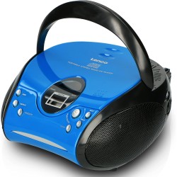 Lenco Radio Lecteur CD SCD-24 pour Enfant Chaîne Stéréo Prise Casque Aux in - Écran LCD - Batterie et Alimentation électrique - 