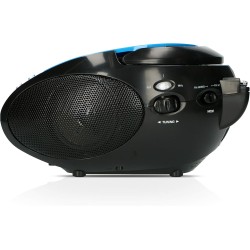Lenco Radio Lecteur CD SCD-24 pour Enfant Chaîne Stéréo Prise Casque Aux in - Écran LCD - Batterie et Alimentation électrique - 