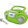 soundmaster SCD5800GR Radio-Lecteur CD FM USB, Cassette, Radiocassette avec Microphone Vert