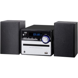 Trevi HCX 10F6, Stéréo Hi FI, Système Stéréo Maison, Tuner Radio Numérique, 30 Stations FM Stockables, Lecteur CD et MP3, Écran 