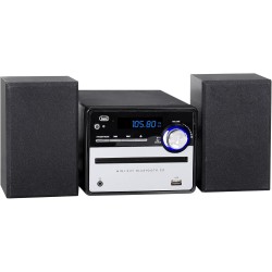 Trevi HCX 10F6, Stéréo Hi FI, Système Stéréo Maison, Tuner Radio Numérique, 30 Stations FM Stockables, Lecteur CD et MP3, Écran 