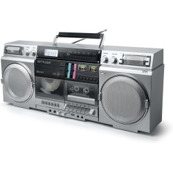 Bmi enceinte portable hifi muse m-380 gbs ghetto blaster enregistreur de cassette cd radio fm bleutooth - 80w - écran lcd