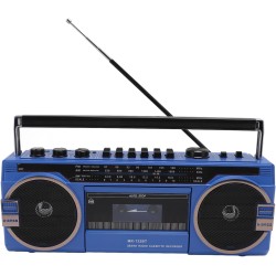 Boombox à cassette, boombox rétro bleuooth avec entrée usb, sd et aux 3,5 mm, lecteur et enregistreur de cassettes am fm sw (ble