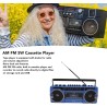 Boombox à cassette, boombox rétro bleuooth avec entrée usb, sd et aux 3,5 mm, lecteur et enregistreur de cassettes am fm sw (ble