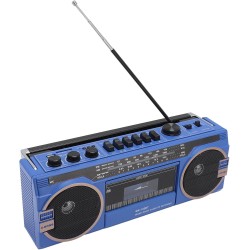Boombox à cassette, boombox rétro bleuooth avec entrée usb, sd et aux 3,5 mm, lecteur et enregistreur de cassettes am fm sw (ble