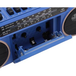 Boombox à cassette, boombox rétro bleuooth avec entrée usb, sd et aux 3,5 mm, lecteur et enregistreur de cassettes am fm sw (ble