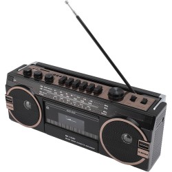 Boombox à cassette, boombox rétro blueooth avec entrée usb, sd et aux 3,5 mm, lecteur et enregistreur de cassettes am fm sw (noi