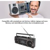 Boombox à cassette, boombox rétro blueooth avec entrée usb, sd et aux 3,5 mm, lecteur et enregistreur de cassettes am fm sw (noi