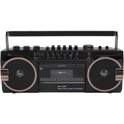 Boombox à cassette, boombox rétro blueooth avec entrée usb, sd et aux 3,5 mm, lecteur et enregistreur de cassettes am fm sw (noi