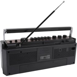 Boombox à cassette, boombox rétro blueooth avec entrée usb, sd et aux 3,5 mm, lecteur et enregistreur de cassettes am fm sw (noi