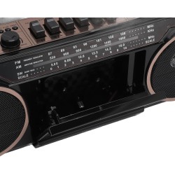 Boombox à cassette, boombox rétro blueooth avec entrée usb, sd et aux 3,5 mm, lecteur et enregistreur de cassettes am fm sw (noi