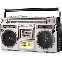Boombox bleutooth rétro street des années 80, lecteur de cassettes boombox bleutooth rétro avec radio am / fm et amplification d