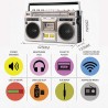 Boombox bleutooth rétro street des années 80, lecteur de cassettes boombox bleutooth rétro avec radio am / fm et amplification d
