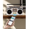 Boombox bleutooth rétro street des années 80, lecteur de cassettes boombox bleutooth rétro avec radio am / fm et amplification d