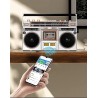 Boombox bleutooth rétro des années 80, lecteur de cassette boombox bleutooth rétro avec radio am/fm et amplification des basses,