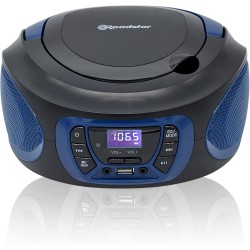 Roadstar CDR-365U/BL Radio CD Portable Numerique FM PLL, Lecteur CD, CD-R, CD-RW, MP3, Port USB, Stereo, AUX-in, Sortie Casque, 