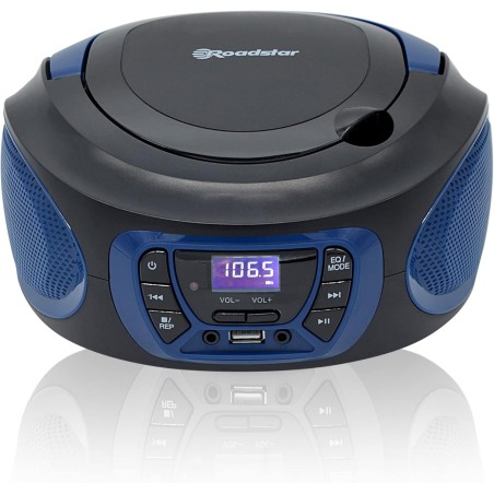 Roadstar CDR-365U/BL Radio CD Portable Numerique FM PLL, Lecteur CD, CD-R, CD-RW, MP3, Port USB, Stereo, AUX-in, Sortie Casque, 