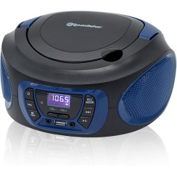 Roadstar CDR-365U/BL Radio CD Portable Numerique FM PLL, Lecteur CD, CD-R, CD-RW, MP3, Port USB, Stereo, AUX-in, Sortie Casque, 