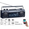 Auvisio enregistreur cassette : boombox rétro avec lecteur cassette, radio, usb, sd & bleutooth, 8 w (enregistreur cassette rétr