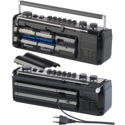 Auvisio enregistreur cassette : boombox rétro avec lecteur cassette, radio, usb, sd & bleutooth, 8 w (enregistreur cassette rétr