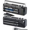 Auvisio enregistreur cassette : boombox rétro avec lecteur cassette, radio, usb, sd & bleutooth, 8 w (enregistreur cassette rétr