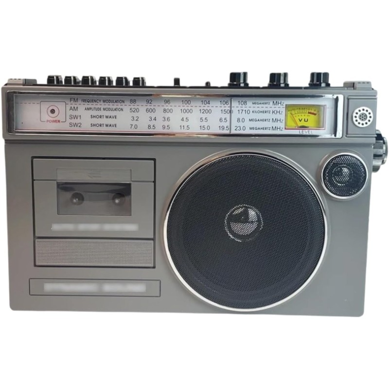 Cassette RéTro Style AnnéEs 80 avec Radio Am/Fm,Lecteur Cassette Boombox Retro,Enregistreur de Bande RéTro,Fonction de Transcrip