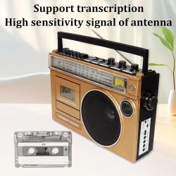 Cassette rétro style années 80 avec radio am/fm,lecteur cassette boombox retro,enregistreur de bande rétro,fonction de transcrip