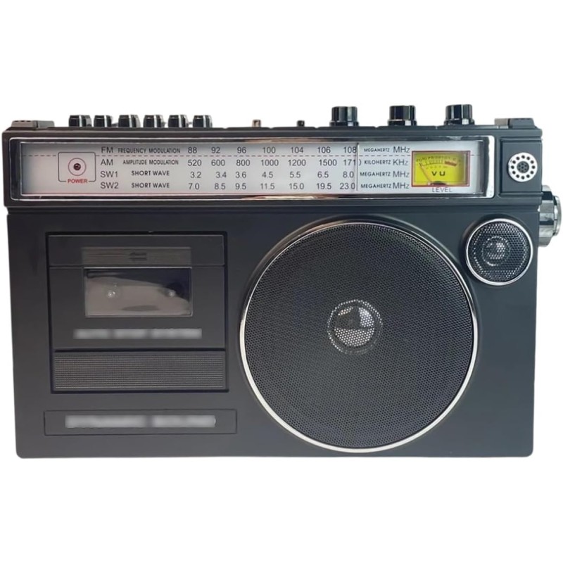 Cassette RéTro Style AnnéEs 80 avec Radio Am/Fm,Lecteur Cassette Boombox Retro,Enregistreur de Bande RéTro,Fonction de Transcrip