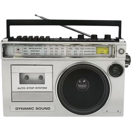 Cassette rétro style années 80 avec radio am/fm,lecteur cassette boombox retro,enregistreur de bande rétro,fonction de transcrip