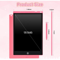 Ardoise magique,rosecat tablette dessin enfant 12 pouces tablette d'écriture lcd cadeau fille 2 3 4 5 6 7 ans jouet bebe garcon 