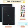 Tablette D'écriture LCD 15 Pouces-2 Pack,LCD Tablette Dessin avec Ecran Coloré,Bloc D'écriture Effaçable avec des Autocollants D
