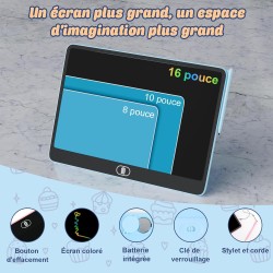 16 Pouces Tablette d'écriture LCD Colorée, [Plus Lumineuse] Electight Enfants Tablettes Graphiques, Enfants Cadeau Jouet Educati