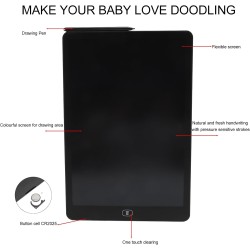 Dpofirs tablette d'écriture lcd 16 pouces, bloc de dessin à écran coloré avec haute sensibilité, bloc de dessin coloré pour plan