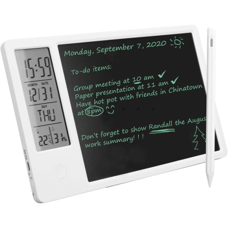 Tablette d'écriture LCD avec stylet, calendrier électronique de bureau Tableau d'écriture LCD de type C Bloc-notes à affichage n
