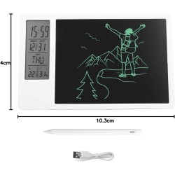 Tablette d'écriture LCD avec stylet, calendrier électronique de bureau Tableau d'écriture LCD de type C Bloc-notes à affichage n