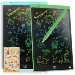 Lot de 2 tableaux d'écriture LCD de 25,4 cm - Tablette d'écriture électronique colorée - Pour jeux d'enfants de 2 à 7 ans, garço