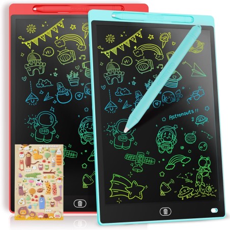 Lot de 2 tableaux d'écriture LCD de 10 pouces, tableau à dessin portable effaçable, cadeau pour enfants, tablette graphique pour
