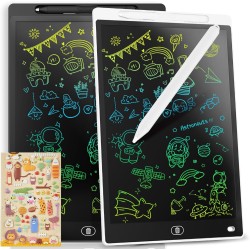[Lot de 2] Genialba Tablette D'écriture LCD Colorée 10 Pouces, Planche À Dessin Effaçable Portable, Tablette Graphique Éducative