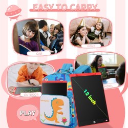 [2 pièces] Tablette Graphique LCD Écriture Colorée 12 Pouces, Tableau de Dessin Effaçable, Cadeau Enfants, Tablette Graphique po