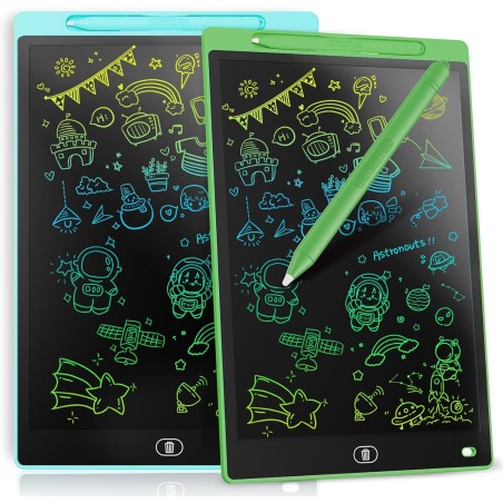 [2 pièces] Tablette Graphique LCD Écriture Colorée 12 Pouces, Tableau de Dessin Effaçable, Cadeau Enfants, Tablette Graphique po