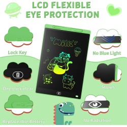 [2 pièces] Tablette Graphique LCD Écriture Colorée 12 Pouces, Tableau de Dessin Effaçable, Cadeau Enfants, Tablette Graphique po