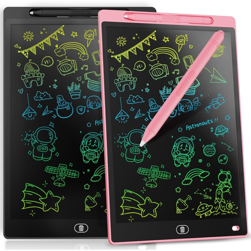 [2 pièces] Tablette Graphique LCD Écriture Colorée 10 Pouces, Tableau de Dessin Effaçable, Cadeau Enfants, Tablette Graphique po