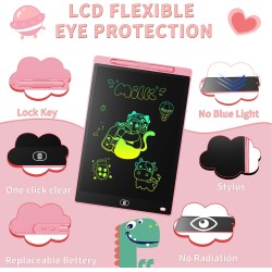 Tablette D'écriture LCD Colorée 8,5 Pouces, Planche À Dessin Effaçable Portable, Tablette Graphique Éducative, Cadeau Anniversai