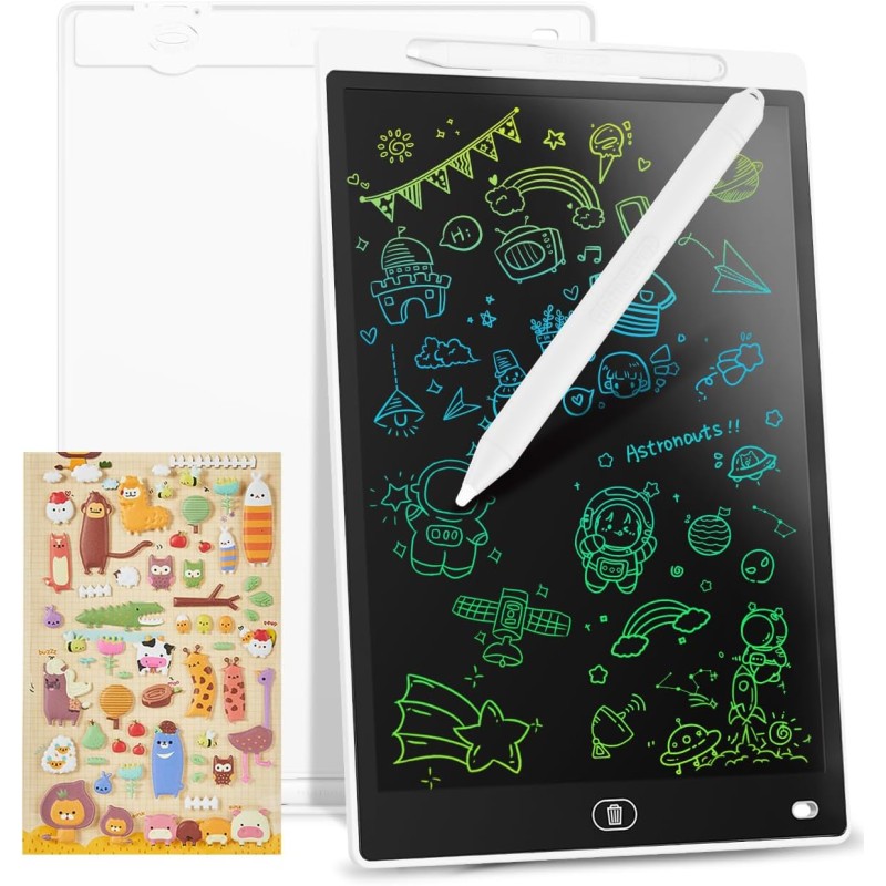 Tablette d'écriture LCD colorée de 10, tableau de dessin électronique - Tableau graphique avec tableau de dessin effaçable porta
