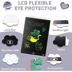 Tablette d'écriture LCD colorée de 10, tableau de dessin électronique - Tableau graphique avec tableau de dessin effaçable porta