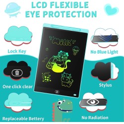 Tableau d'écriture LCD de 16 pouces - Tablette électronique colorée - Portable et effaçable - Tablette graphique pour jeux d'enf